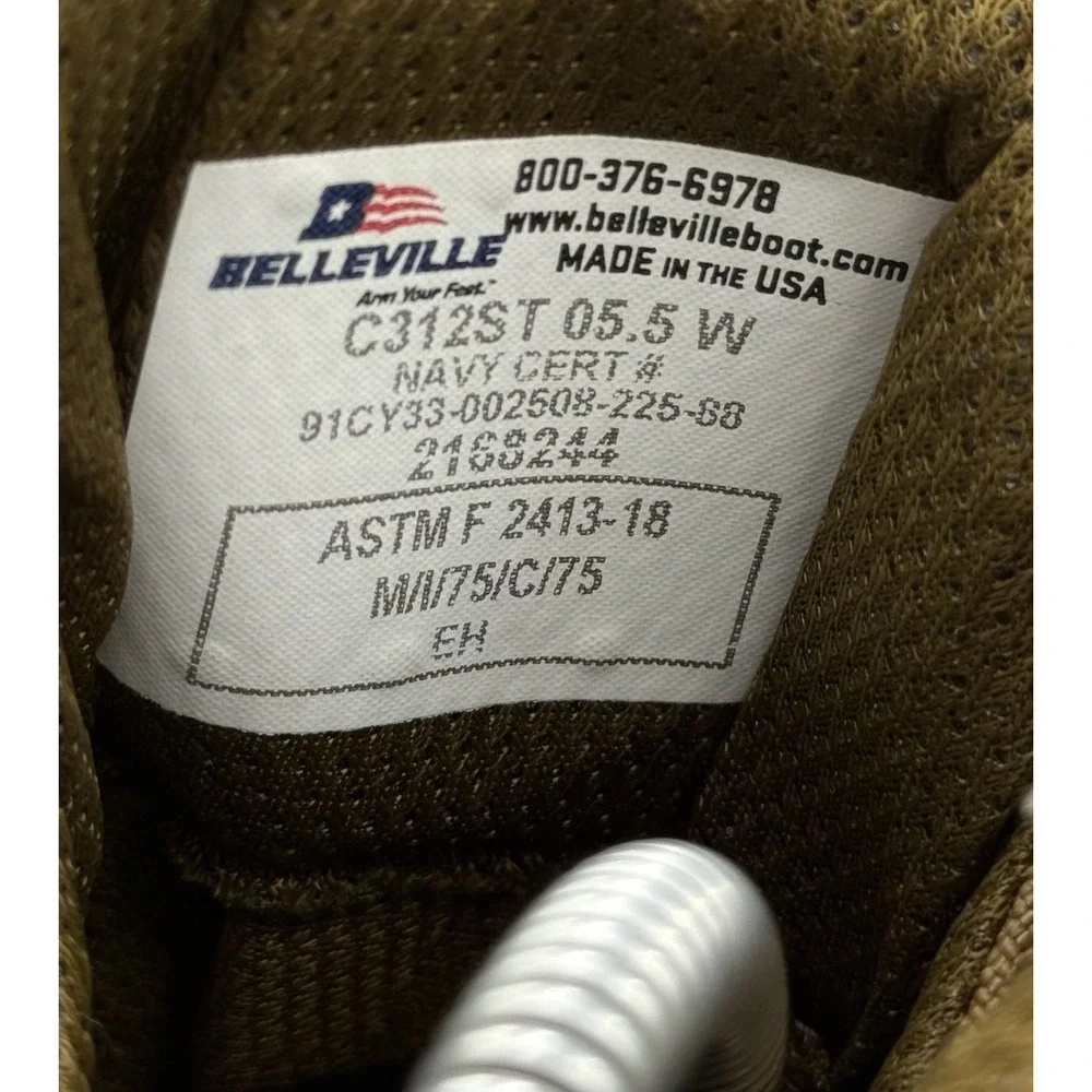 Belleville C312ST Hot Weather Steel Toe Tactical Boots Men's Size 5.5W Brown USA